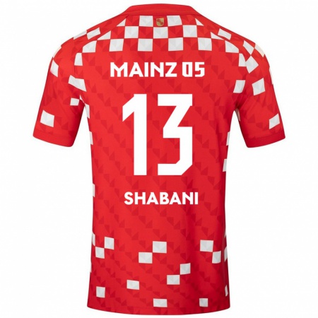 Kandiny Férfi Eniss Shabani #13 Fehér Piros Hazai Jersey 2024/25 Mez Póló Ing