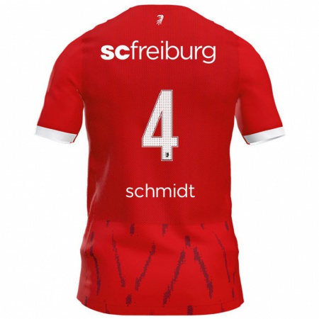 Kandiny Férfi Kenneth Schmidt #4 Piros Hazai Jersey 2024/25 Mez Póló Ing