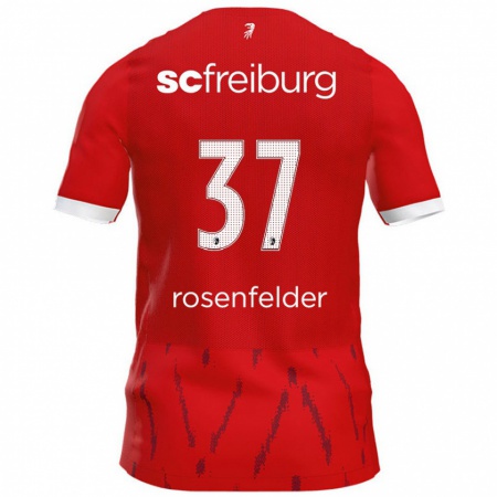 Kandiny Férfi Max Rosenfelder #37 Piros Hazai Jersey 2024/25 Mez Póló Ing