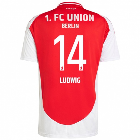 Kandiny Férfi Brandon Ludwig #14 Piros Fehér Hazai Jersey 2024/25 Mez Póló Ing