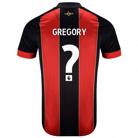 Kandiny Férfi Karlos Gregory #0 Piros Fekete Hazai Jersey 2024/25 Mez Póló Ing