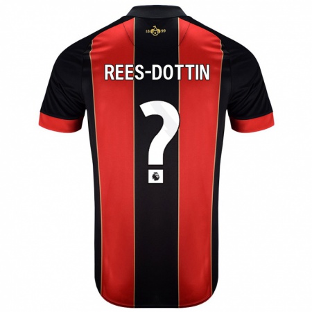 Kandiny Férfi Remy Rees-Dottin #0 Piros Fekete Hazai Jersey 2024/25 Mez Póló Ing