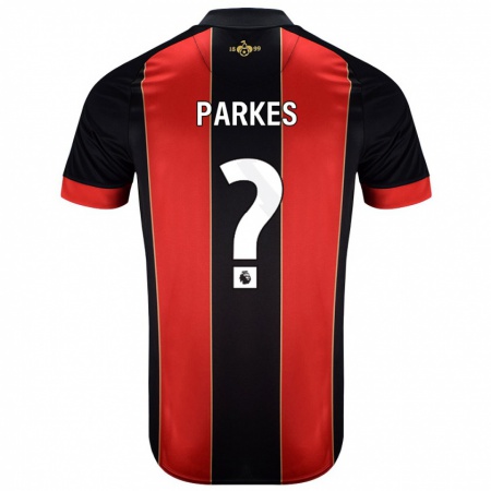 Kandiny Férfi Sonny Parkes #0 Piros Fekete Hazai Jersey 2024/25 Mez Póló Ing