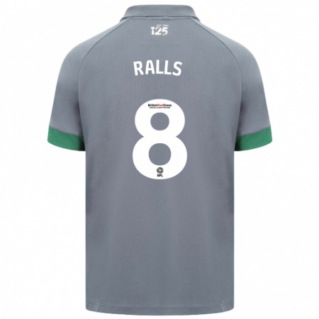 Kandiny Férfi Joe Ralls #8 Sötétszürke Idegenbeli Jersey 2024/25 Mez Póló Ing