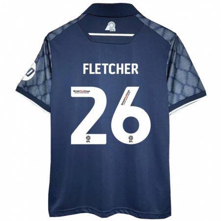 Kandiny Férfi Steven Fletcher #26 Fekete Idegenbeli Jersey 2024/25 Mez Póló Ing