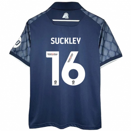 Kandiny Férfi Ava Suckley #16 Fekete Idegenbeli Jersey 2024/25 Mez Póló Ing