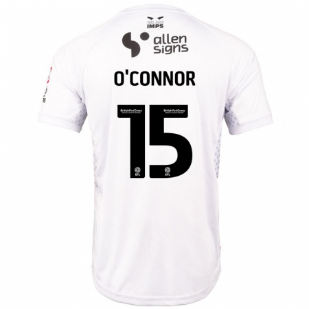 Kandiny Férfi Paudie O'connor #15 Piros Fehér Idegenbeli Jersey 2024/25 Mez Póló Ing