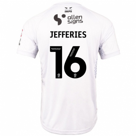 Kandiny Férfi Dom Jefferies #16 Piros Fehér Idegenbeli Jersey 2024/25 Mez Póló Ing