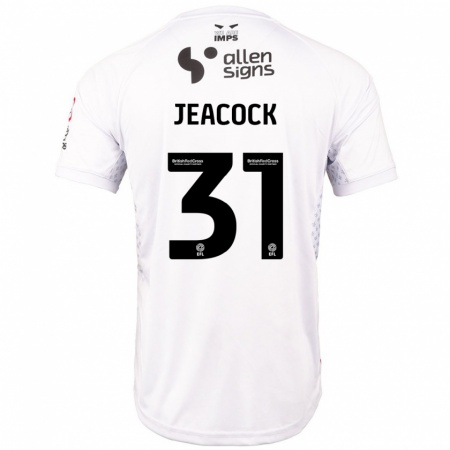 Kandiny Férfi Zach Jeacock #31 Piros Fehér Idegenbeli Jersey 2024/25 Mez Póló Ing