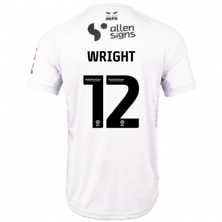 Kandiny Férfi Jordan Wright #12 Piros Fehér Idegenbeli Jersey 2024/25 Mez Póló Ing