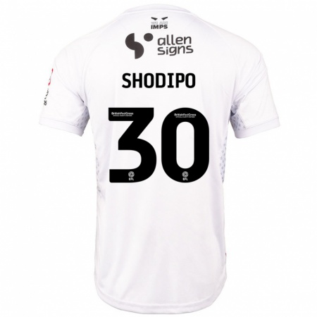 Kandiny Férfi Olamide Shodipo #30 Piros Fehér Idegenbeli Jersey 2024/25 Mez Póló Ing