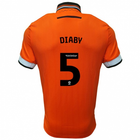 Kandiny Férfi Bambo Diaby #5 Narancssárga Fehér Idegenbeli Jersey 2024/25 Mez Póló Ing