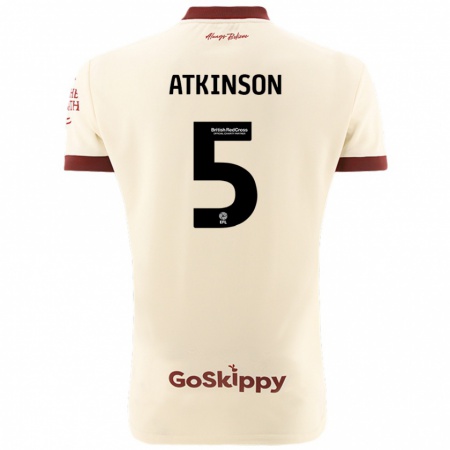 Kandiny Férfi Rob Atkinson #5 Krém Fehér Idegenbeli Jersey 2024/25 Mez Póló Ing