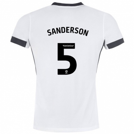 Kandiny Férfi Dion Sanderson #5 Fehér Fekete Idegenbeli Jersey 2024/25 Mez Póló Ing