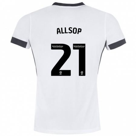 Kandiny Férfi Ryan Allsop #21 Fehér Fekete Idegenbeli Jersey 2024/25 Mez Póló Ing