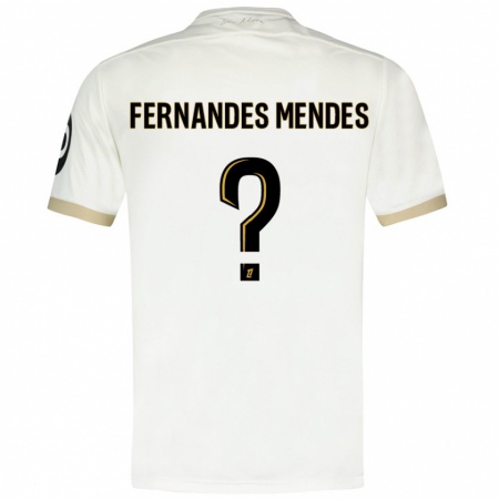 Kandiny Férfi Mathis Fernandes Mendes #0 Fehér Arany Idegenbeli Jersey 2024/25 Mez Póló Ing