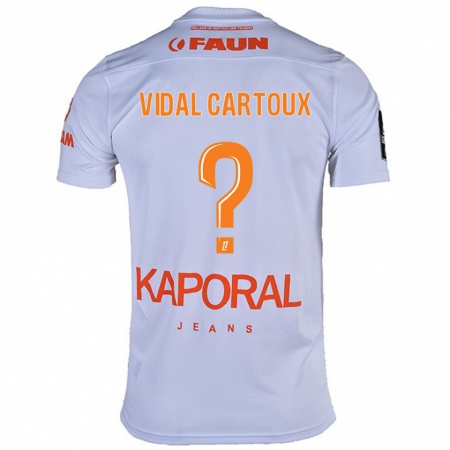 Kandiny Férfi Noah Vidal Cartoux #0 Fehér Idegenbeli Jersey 2024/25 Mez Póló Ing