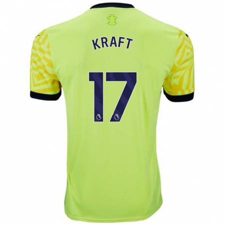 Kandiny Férfi Emily Kraft #17 Sárga Idegenbeli Jersey 2024/25 Mez Póló Ing