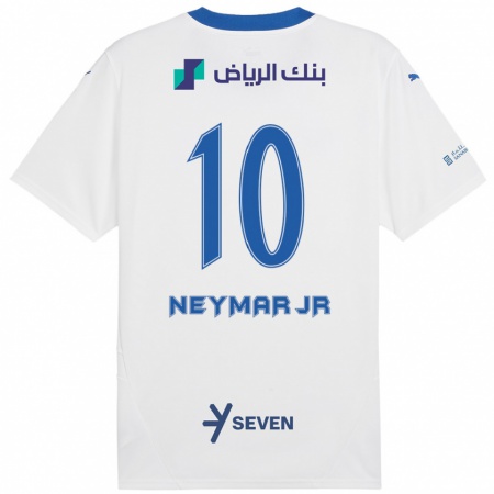 Kandiny Férfi Neymar #10 Fehér Kék Idegenbeli Jersey 2024/25 Mez Póló Ing