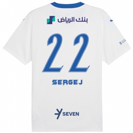 Kandiny Férfi Sergej Milinković-Savić #22 Fehér Kék Idegenbeli Jersey 2024/25 Mez Póló Ing