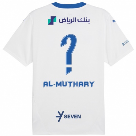 Kandiny Férfi Saad Al-Muthary #0 Fehér Kék Idegenbeli Jersey 2024/25 Mez Póló Ing