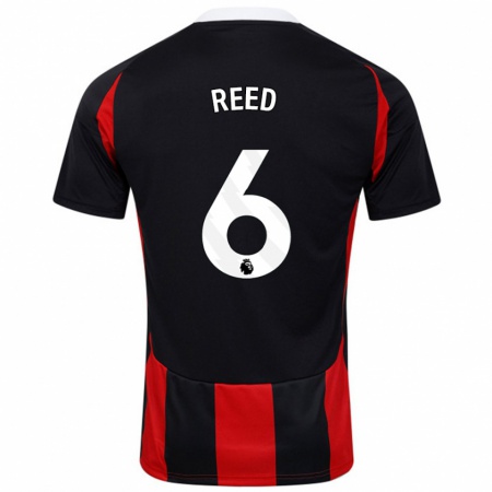 Kandiny Férfi Harrison Reed #6 Fekete Piros Idegenbeli Jersey 2024/25 Mez Póló Ing