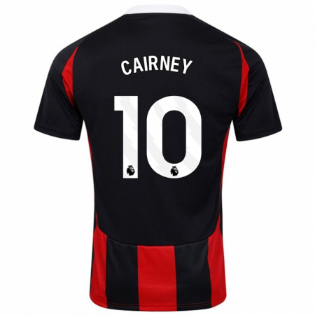 Kandiny Férfi Tom Cairney #10 Fekete Piros Idegenbeli Jersey 2024/25 Mez Póló Ing