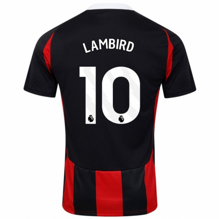 Kandiny Férfi Lilly Lambird #10 Fekete Piros Idegenbeli Jersey 2024/25 Mez Póló Ing