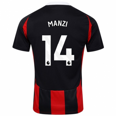 Kandiny Férfi Sophie Manzi #14 Fekete Piros Idegenbeli Jersey 2024/25 Mez Póló Ing