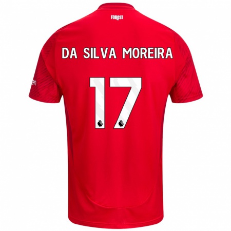 Kandiny Női Eric Da Silva Moreira #17 Piros Fehér Hazai Jersey 2024/25 Mez Póló Ing