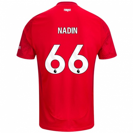 Kandiny Női Jack Nadin #66 Piros Fehér Hazai Jersey 2024/25 Mez Póló Ing