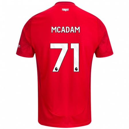 Kandiny Női Kyle Mcadam #71 Piros Fehér Hazai Jersey 2024/25 Mez Póló Ing