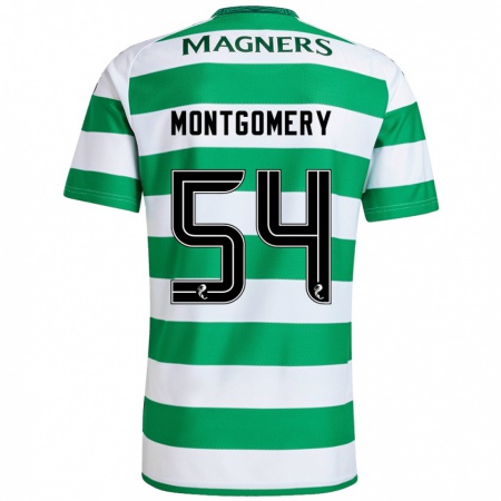 Kandiny Női Adam Montgomery #54 Zöld Fehér Hazai Jersey 2024/25 Mez Póló Ing