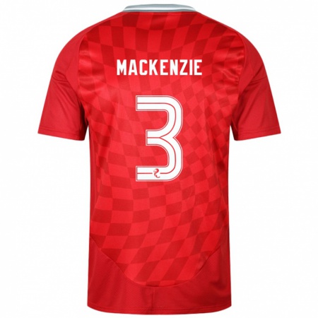 Kandiny Női Jack Mackenzie #3 Piros Hazai Jersey 2024/25 Mez Póló Ing