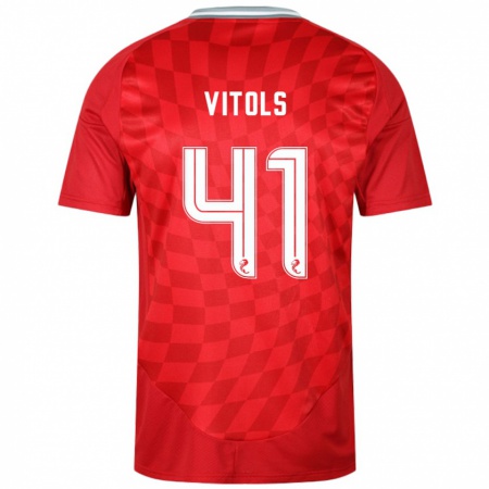 Kandiny Női Rodrigo Vitols #41 Piros Hazai Jersey 2024/25 Mez Póló Ing