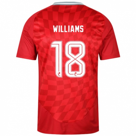 Kandiny Női Rhys Williams #18 Piros Hazai Jersey 2024/25 Mez Póló Ing