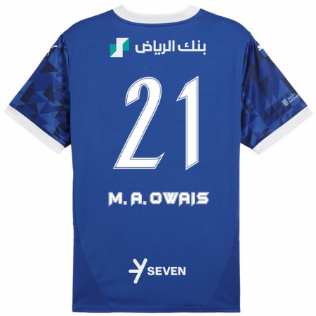 Kandiny Női Mohammed Al-Owais #21 Sötétkék Fehér Hazai Jersey 2024/25 Mez Póló Ing