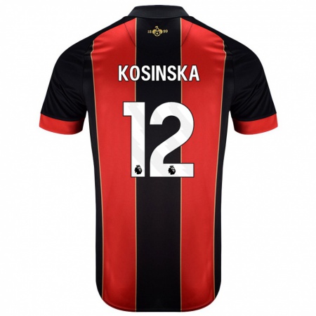 Kandiny Női Daniela Kosinska #12 Piros Fekete Hazai Jersey 2024/25 Mez Póló Ing