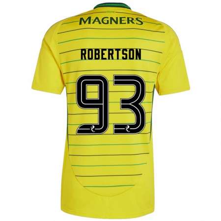 Kandiny Női Mitchell Robertson #93 Sárga Idegenbeli Jersey 2024/25 Mez Póló Ing