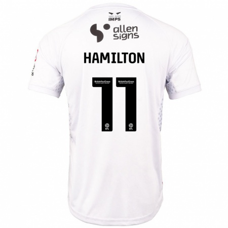 Kandiny Női Ethan Hamilton #11 Piros Fehér Idegenbeli Jersey 2024/25 Mez Póló Ing