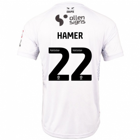 Kandiny Női Tom Hamer #22 Piros Fehér Idegenbeli Jersey 2024/25 Mez Póló Ing