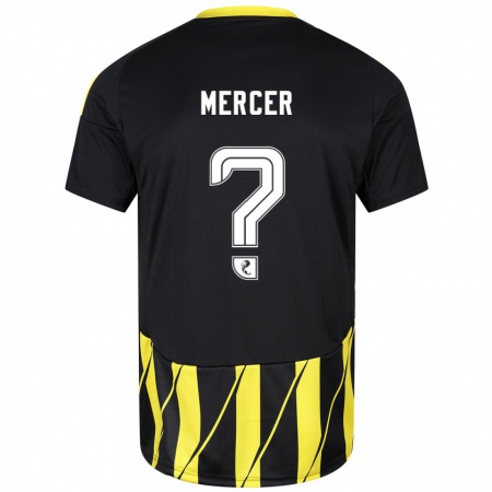 Kandiny Női Jamie Mercer #0 Fekete Sárga Idegenbeli Jersey 2024/25 Mez Póló Ing