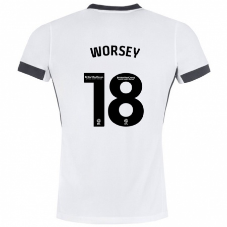 Kandiny Női Louanne Worsey #18 Fehér Fekete Idegenbeli Jersey 2024/25 Mez Póló Ing