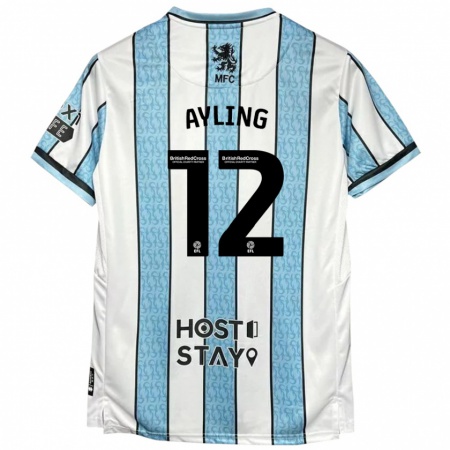 Kandiny Női Luke Ayling #12 Fehér Kék Idegenbeli Jersey 2024/25 Mez Póló Ing