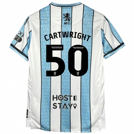 Kandiny Női Fin Cartwright #50 Fehér Kék Idegenbeli Jersey 2024/25 Mez Póló Ing