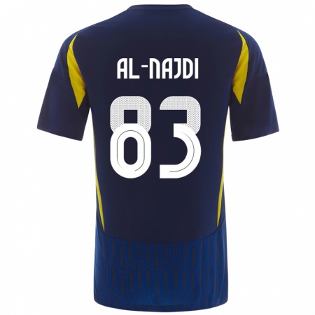 Kandiny Női Salem Al-Najdi #83 Kék Sárga Idegenbeli Jersey 2024/25 Mez Póló Ing