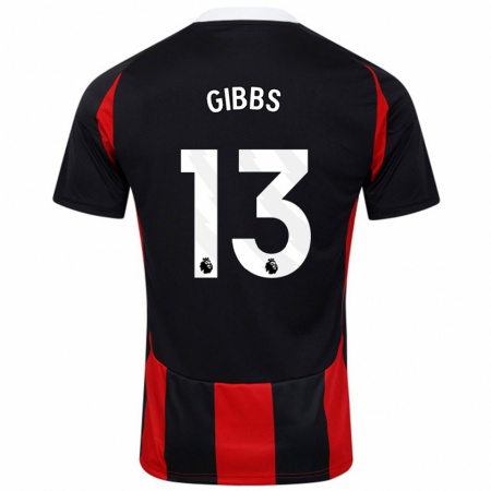 Kandiny Női Frankie Gibbs #13 Fekete Piros Idegenbeli Jersey 2024/25 Mez Póló Ing