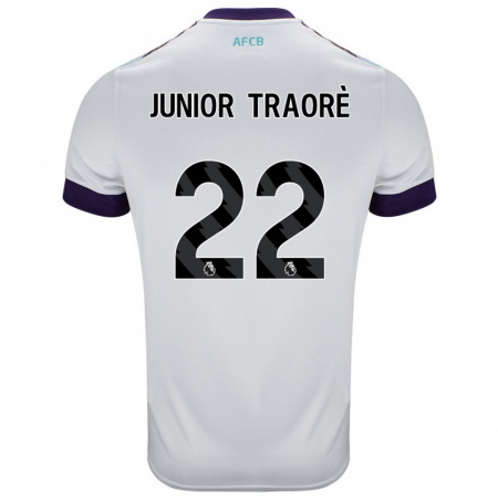 Kandiny Női Hamed Junior Traorè #22 Fehér Zöld Lila Idegenbeli Jersey 2024/25 Mez Póló Ing