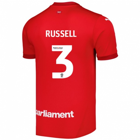 Kandiny Gyermek Jon Russell #3 Piros Hazai Jersey 2024/25 Mez Póló Ing