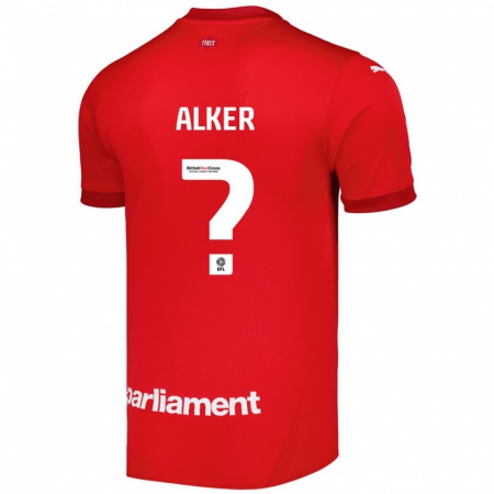 Kandiny Gyermek Luke Alker #0 Piros Hazai Jersey 2024/25 Mez Póló Ing